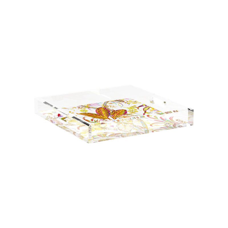Amazonia Acrylic Square Decorative Tray, Splendor, 12"W x 12"D x 2"H