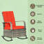 Fauteuil inclinable à bascule d'extérieur avec coussins rouges, repose-pieds inclinable, housse amovible zippée, structure en acier, design antidérapant, résistant aux intempéries