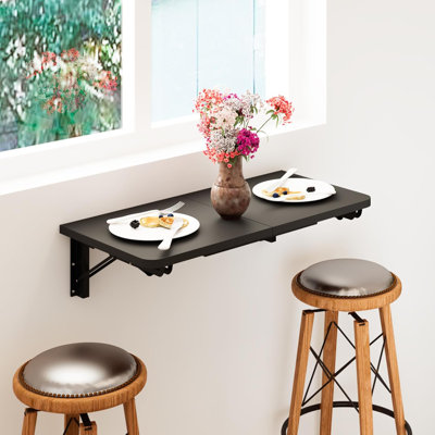 Tablette murale rabattable à abattants, bureau flottant rabattable 23,6 x 11,8 po avec support en acier robuste pour la cuisine
