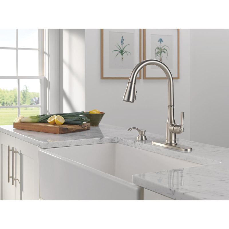 Robinet d'évier de cuisine avec diffuseur de savon Capertee, Acier inoxydable Spotshield