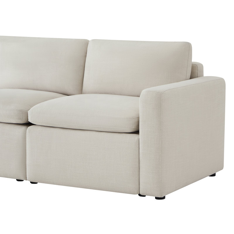 Canapé modulaire rembourré 2 pièces 74 "Lana, H 34 po x l 74 po x P 34,6 po, Lin Performance Effie