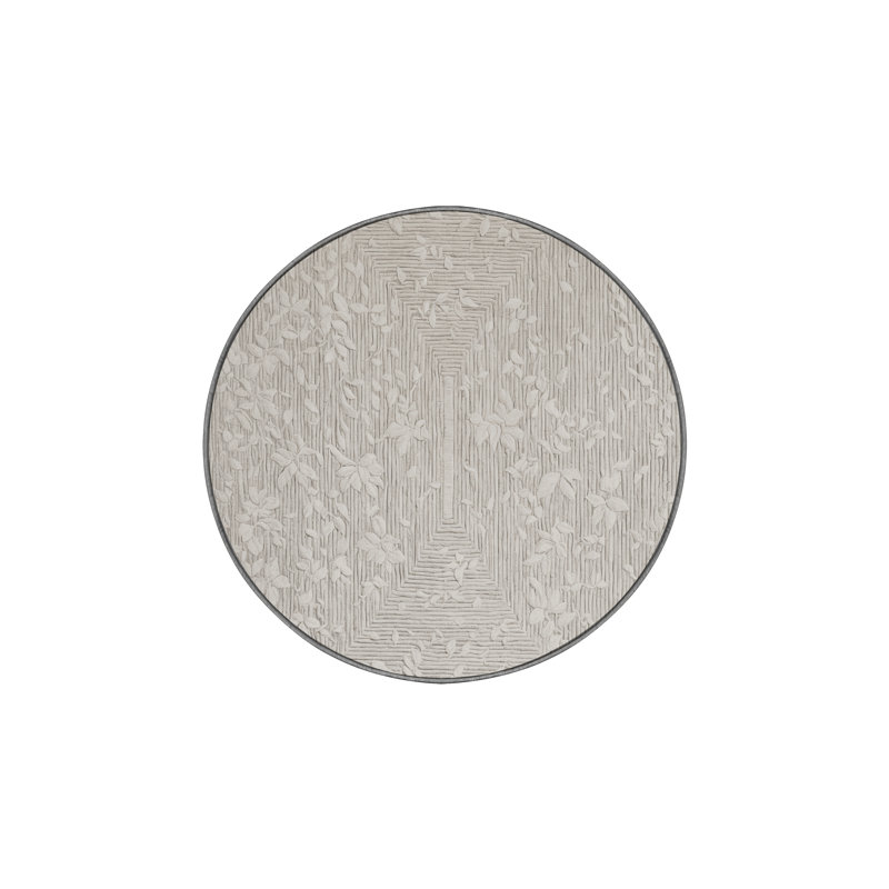 Silky Soft Plush Gray Area Rug, Round 4'