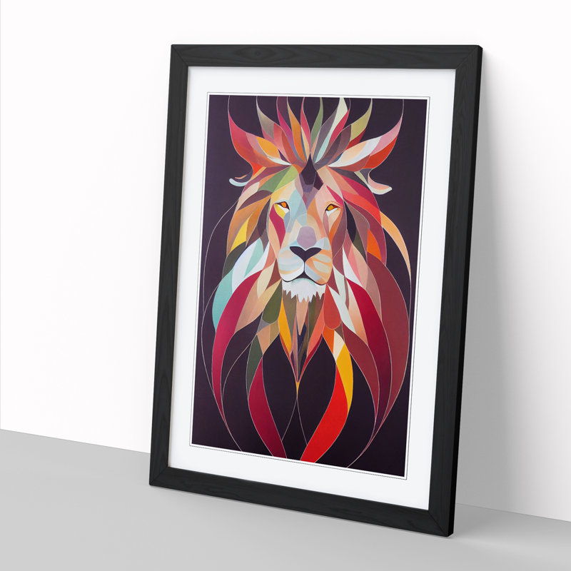 Contemporary Lion Vol.3 - Single Picture Frame Print, Black Framed, 34cm H x 25cm W