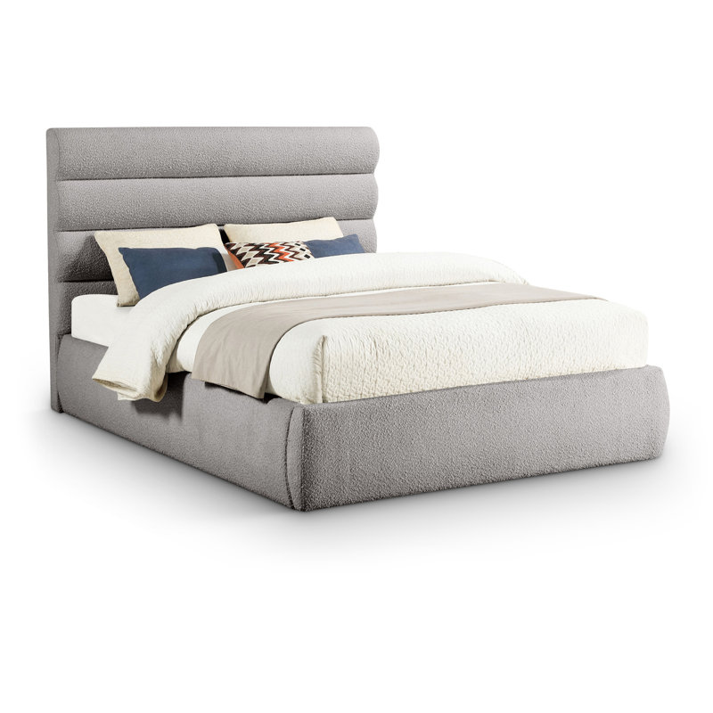 Adam Boucle Fabric Bed, Queen, Taupe Boucle Fabric