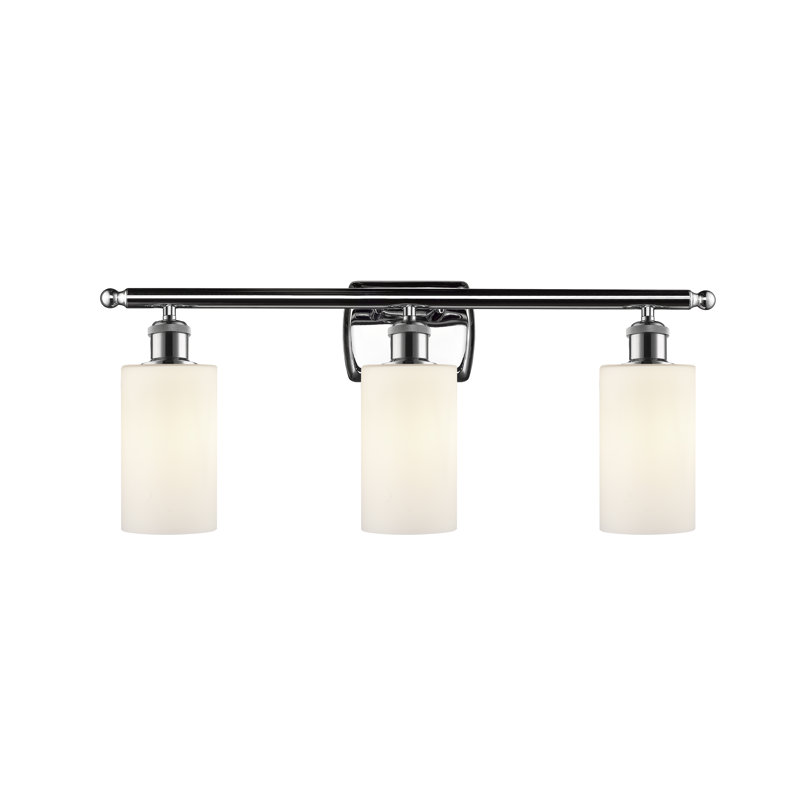 Éclairage de salle de bain à intensité variable à 3 lumières Mallette, Ampoule incandescente rétro de 60 watts, Blanc mat