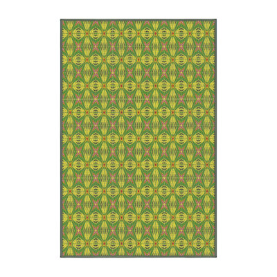 Tapis vert à motif géométrique Haaris