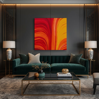 «Abstract Color Field 1», art mural sur toile rouge