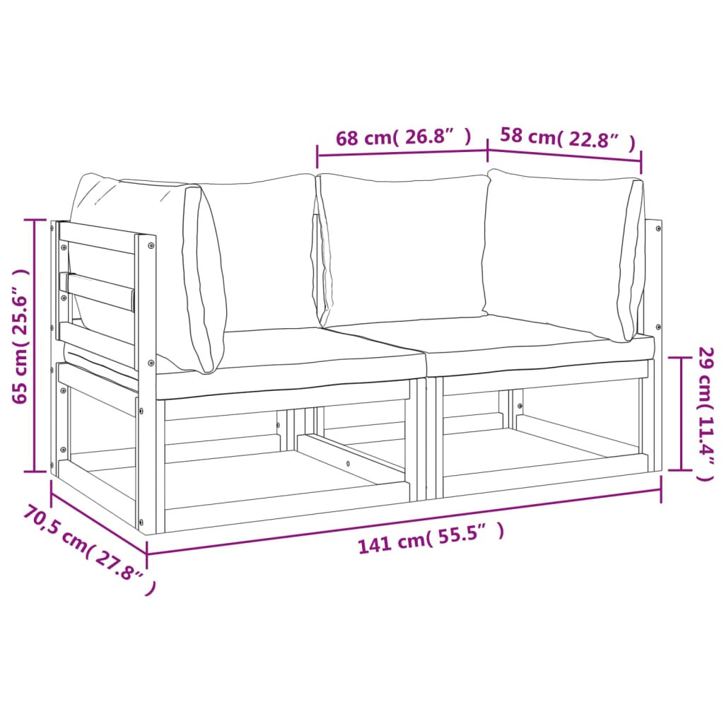 Ebern Designs Kenyana 55.5" Wide Outdoor Reversible Loveseat with ...