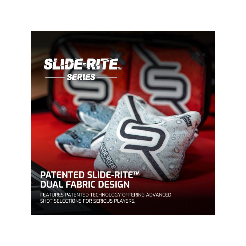 Ensemble de 4 sacs de cornhole American Cornhole League PRO Slide-Rite, Argent argent