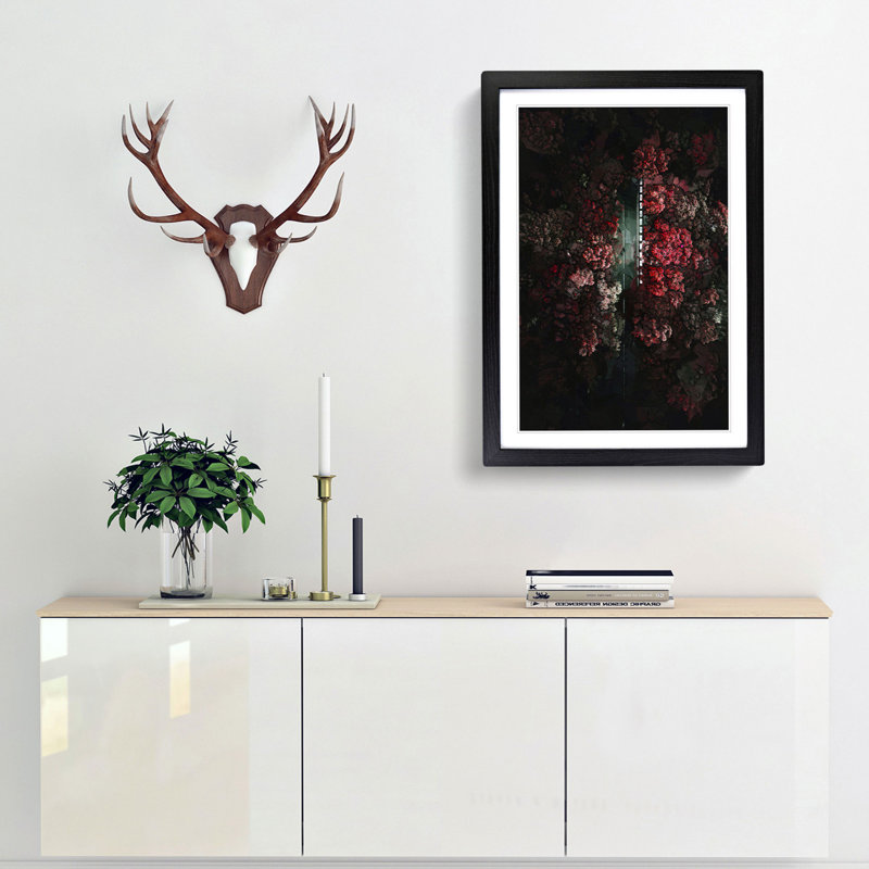 Driving Through the Forest in Abstract - Picture Frame Graphic Art Print, Black Framed, 36cm H x 27cm W x 2cm D