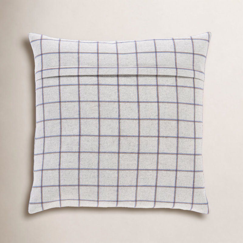 Saratoga Plaid Wool Blend Reversible Throw Pillow, Down, 20" H x 20" W