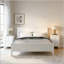 Lit plateforme moderne en bois massif avec support de lattes en bois robuste, aucun sommier requis-494687842-494687855
