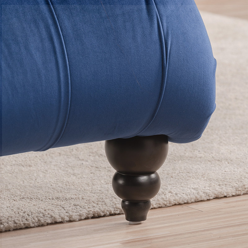 Canapé sans accoudoir 62,8 po Jasyah, Mélange de polyester bleu