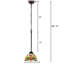  Mini-luminaire suspendu 1 lumière de style Tiffany Empress en bronze foncé de 8 po de largeur
