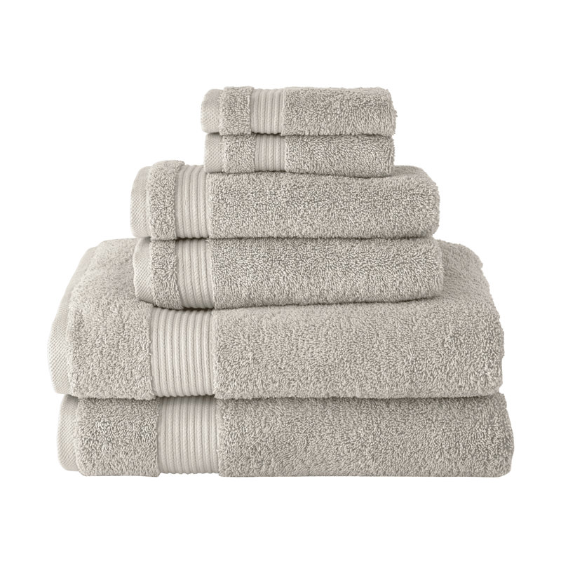 Hammel Amadeus Turkish Cotton Towels - Quick-Dry, Absorbent, and Luxuriously Soft, Set of 6, Stone