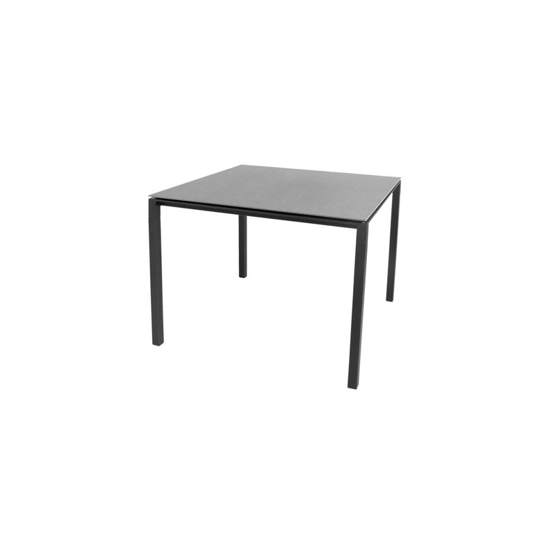 Pure Square Metal Outdoor Dining Table , 39.4'' in. W 39.4'' in. D, Basalt Gray, Lava Gray