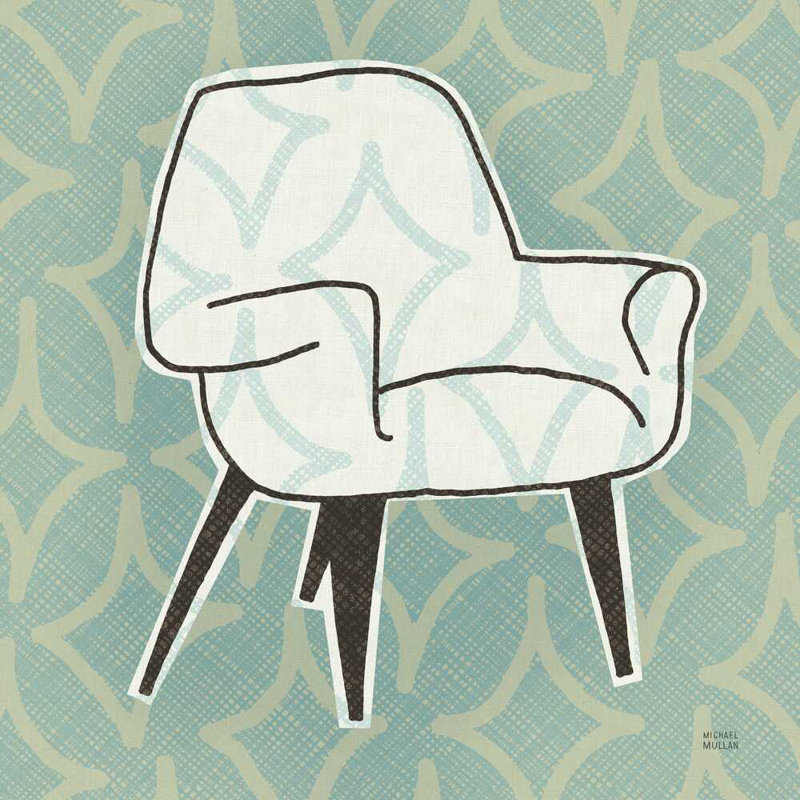 Chaise rétro I, H 20 po x l 20 po x P 1,25 po