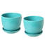 Pot d'intérieur en céramique - pot décoratif turquoise de 7 pouces avec trou de drainage et soucoupe attachée-893120894-893120895-893120889