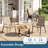  Patio Dining Set For 6, Outdoor Table And Chairs W/1.69″ Umbrella Hole, All Weather Patio Furniture Set, 30"X 55" Table And Stackable PVC-coated polyester Chair, For Lawn, Deck (Umbrella Not Included)-1886006100