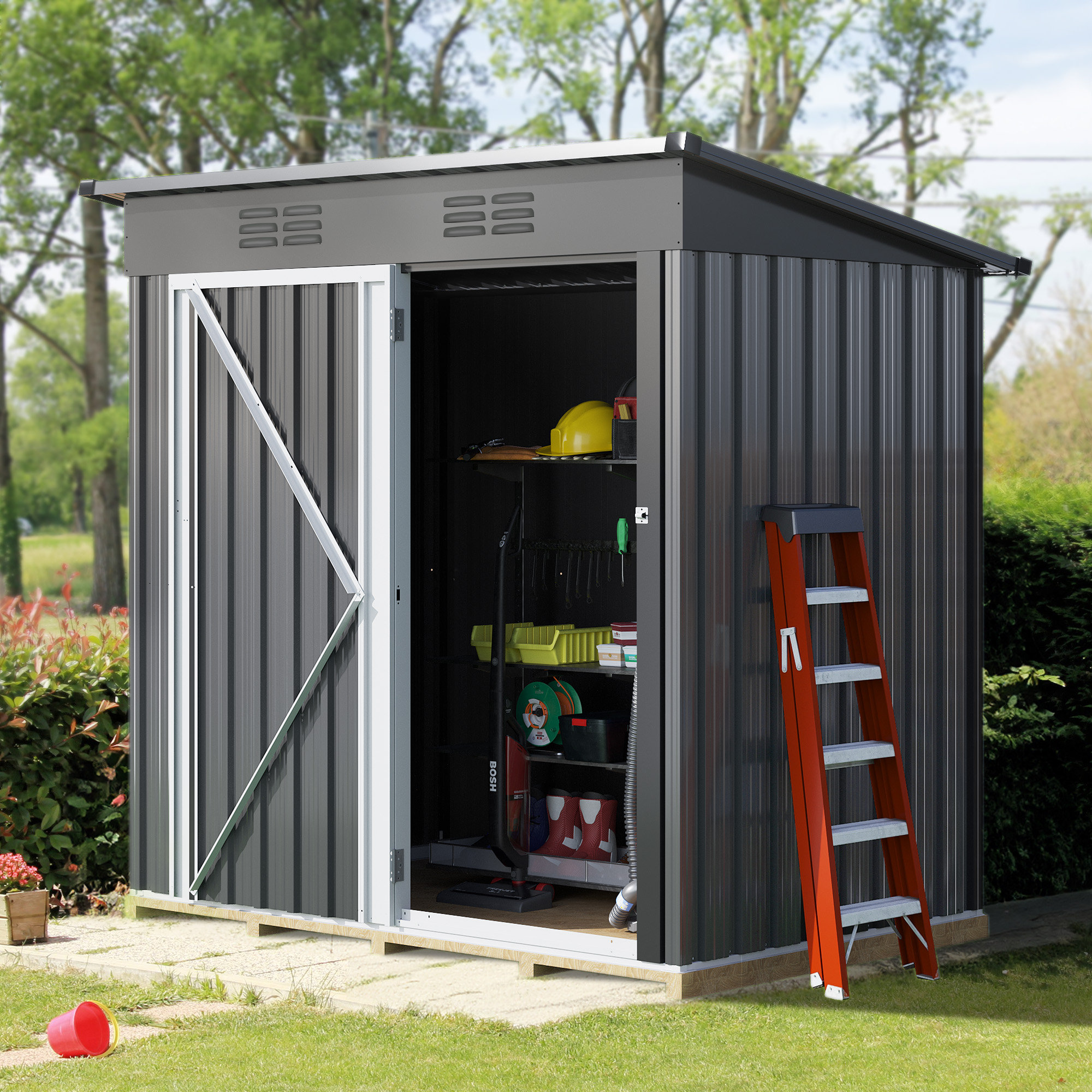 Yitahome 5 Ft. W X 3 Ft. D Galvanized Steel Storage Shed & Reviews 