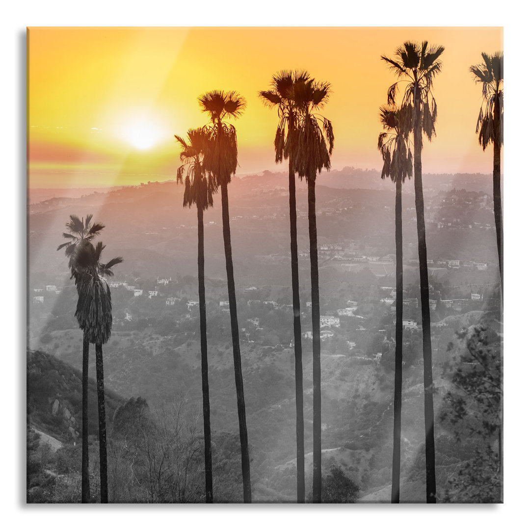 Ungerahmtes Foto auf Glas "Blick auf die Hollywood Hills"