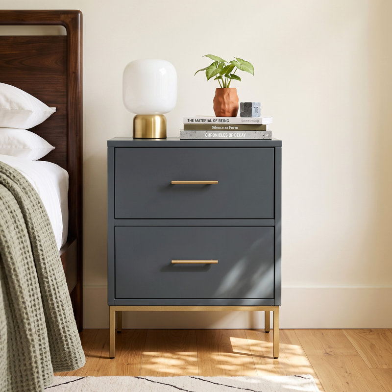 Marino 20'' W Nightstand, Slate Gray