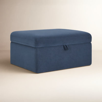 37" Linen Upholstered Ottoman