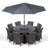 Karcher 8 Seater Dining Set with Cushions and Parasol