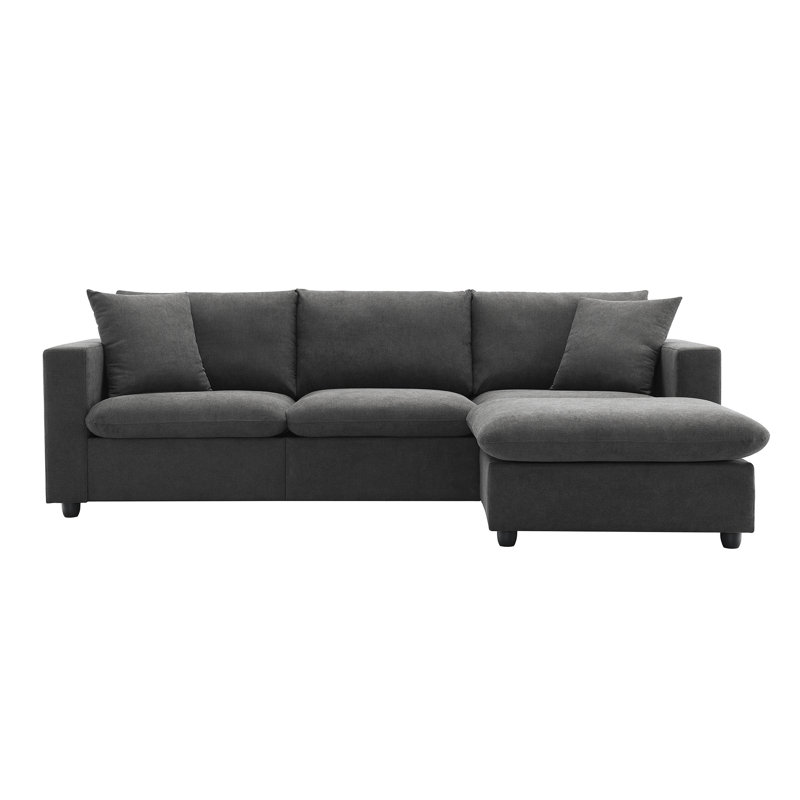 Tissu en forme de L avec, 4 canapé confortable pour les espaces de vie, fabrication en fer, dossier et coussins, capacité de poids de 300 lb, pièce modulaire moderne gris Dawn, appartement, bureau, structure, sièges,