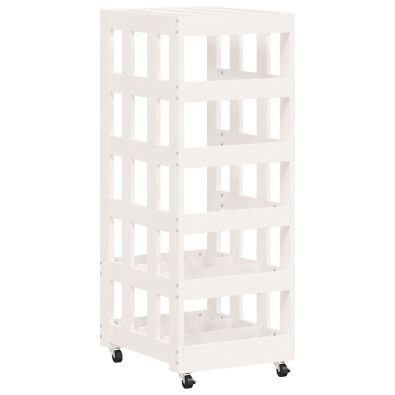 Jadir 15.7'' W Solid Wood Log Rack, White
