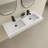 47" Upgraded Wall Mounted Double Basins Sink Solid Surface Rectangular Bathroom Sink With Faucet Hole