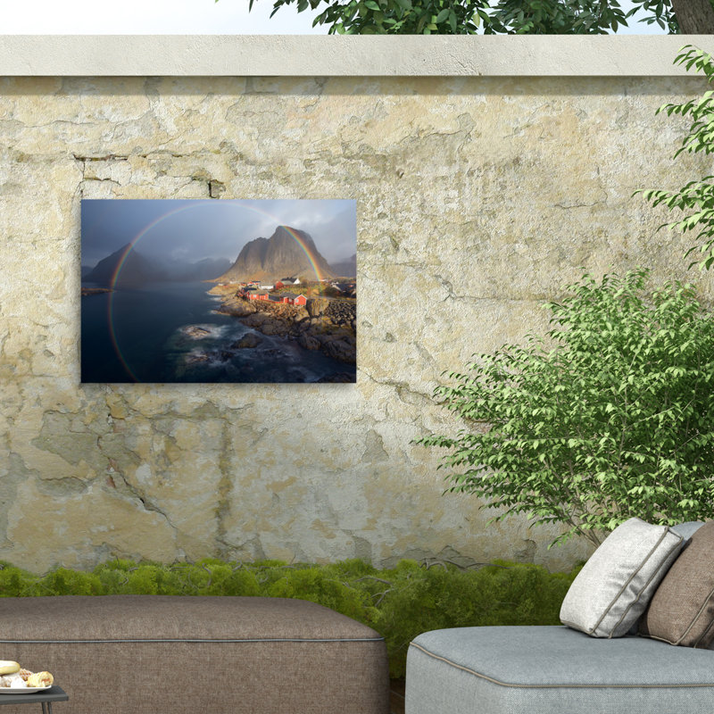 «Dans l'arc-en-ciel sur toile» par Nicolas Schneider, reproduction, H 22 po x l 32 po