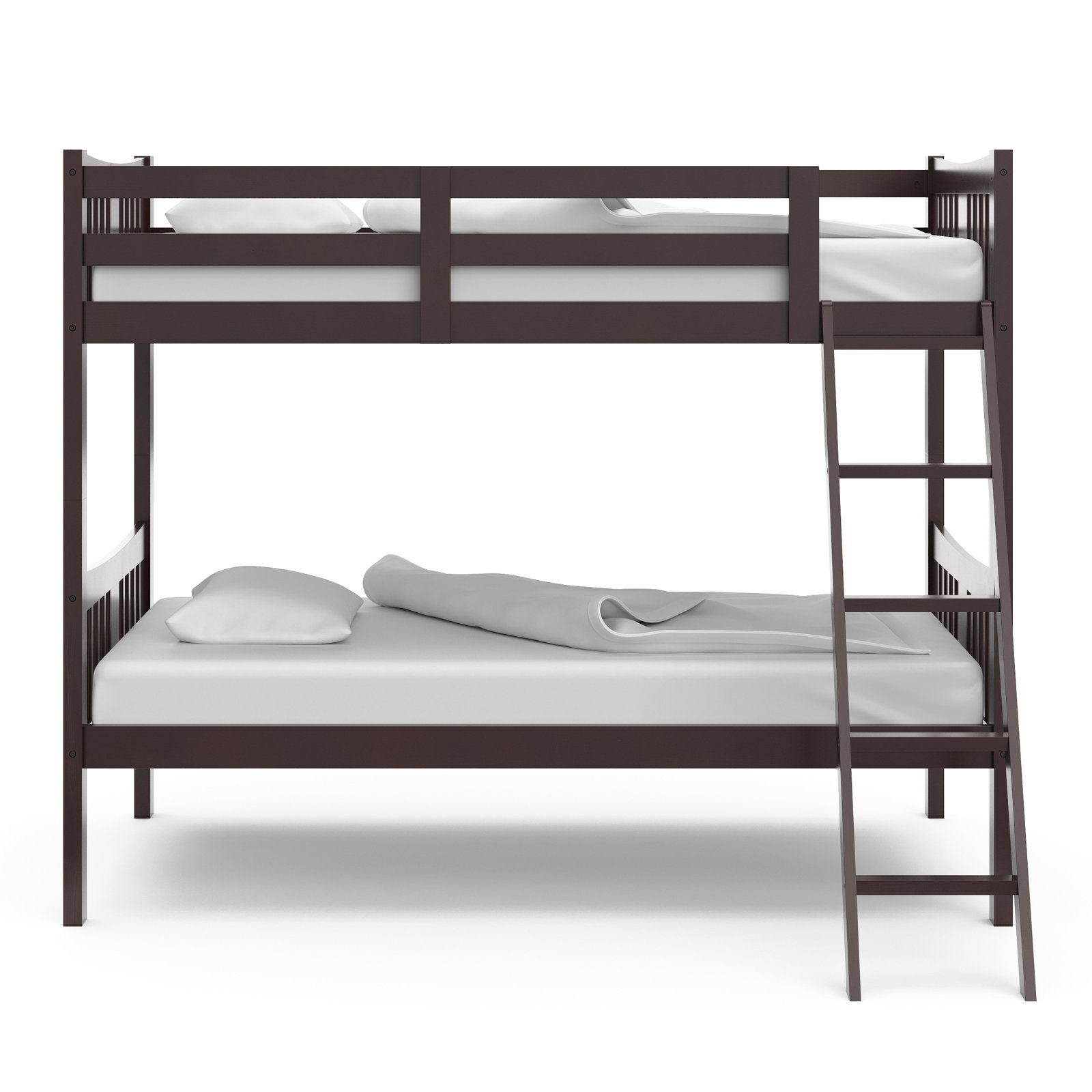 Caribou Storkcraft Solid Hardwood Twin-over-Twin Bunk Bed, Espresso