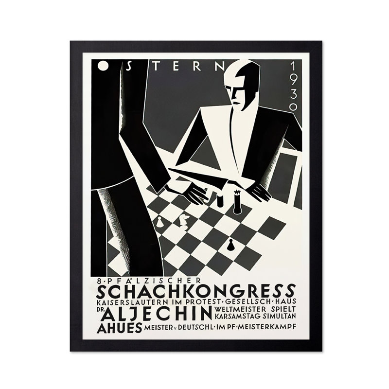 Tournoi d'échecs, Black Framed, Poster, 08"H x 10"W