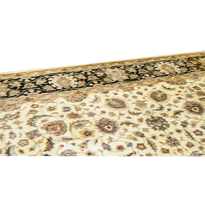 High-Quality Hand-Knotted Gold And Black Area Rug