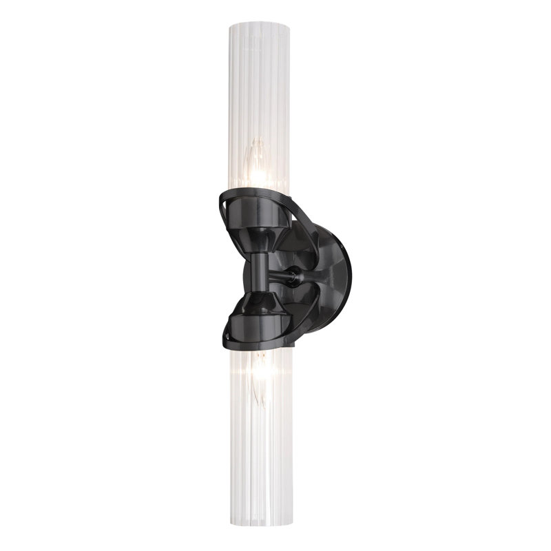 Éclairage pour meuble-lavabo à intensité variable à 2 lumières Bow, Noir