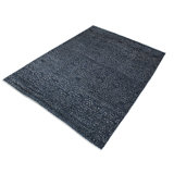 Tapis bleu marine en laine et en soie noué à la main de style oriental Madona 9 pi x 11 pi 10 po
