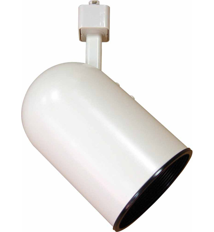 1-Light Indoor White Adjustable Standard Large Round Back Track Head, 4.5" H x 9.75" W x 9.75" D, White