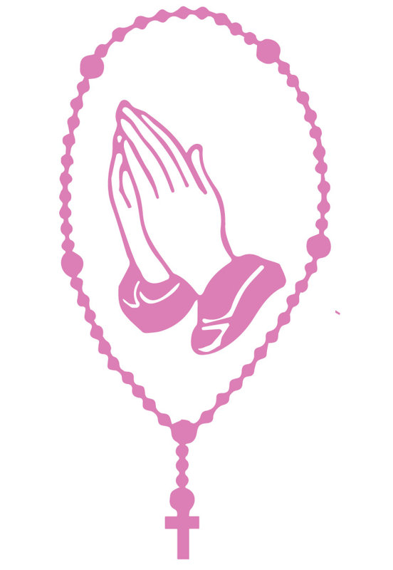 Décalcomanie murale rosary catholique, H 22 po x l 11 po x P 0,01 po, Gomme à bulles