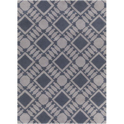 Tapis gris en laine touffeté à la main Armoy Authentic