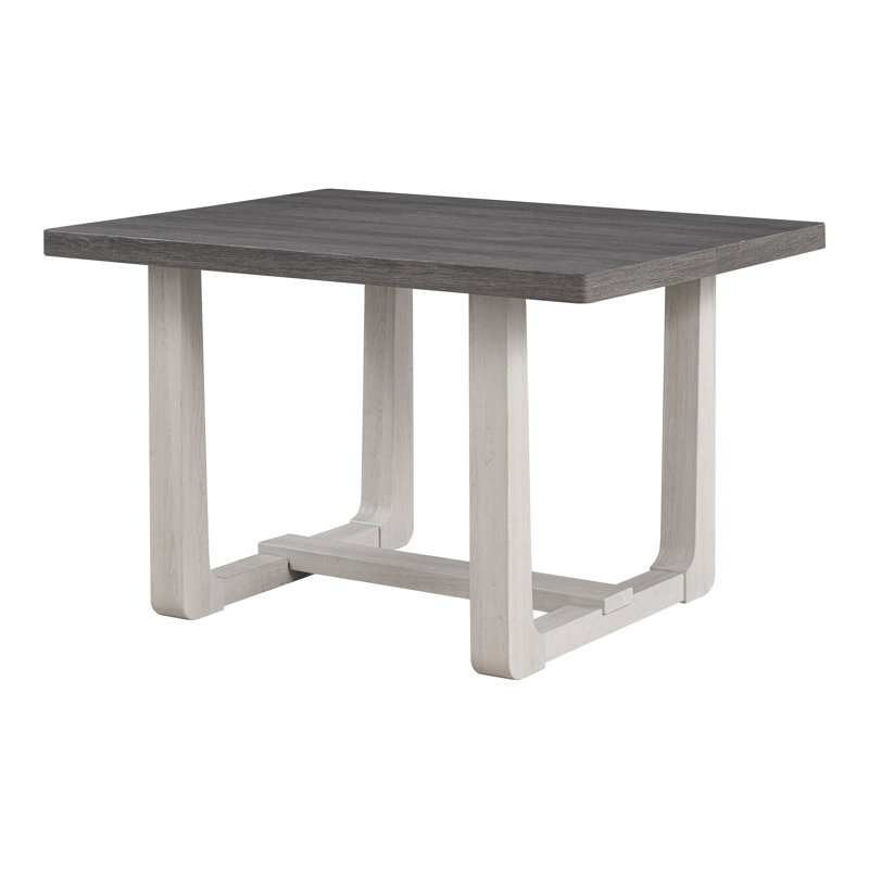 Dremon Trestle Dining Table, Gray Wood
