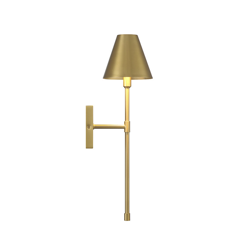 Avonia 1-Light Steel Hardwired Wall Sconce, Brass