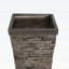 Grand pot à fleurs MGO à effet de pierre gris - Grand pot d'intérieur d'intérieur carré à texture de brique réaliste, contenant résistant aux intempéries pour arbres, arbustes et grandes plantes