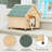 33''  Wood Dog House Wooden Dog Polymer Reinforced Weatherproofing Roofing Resistant Kennel for Outdoor-580726945