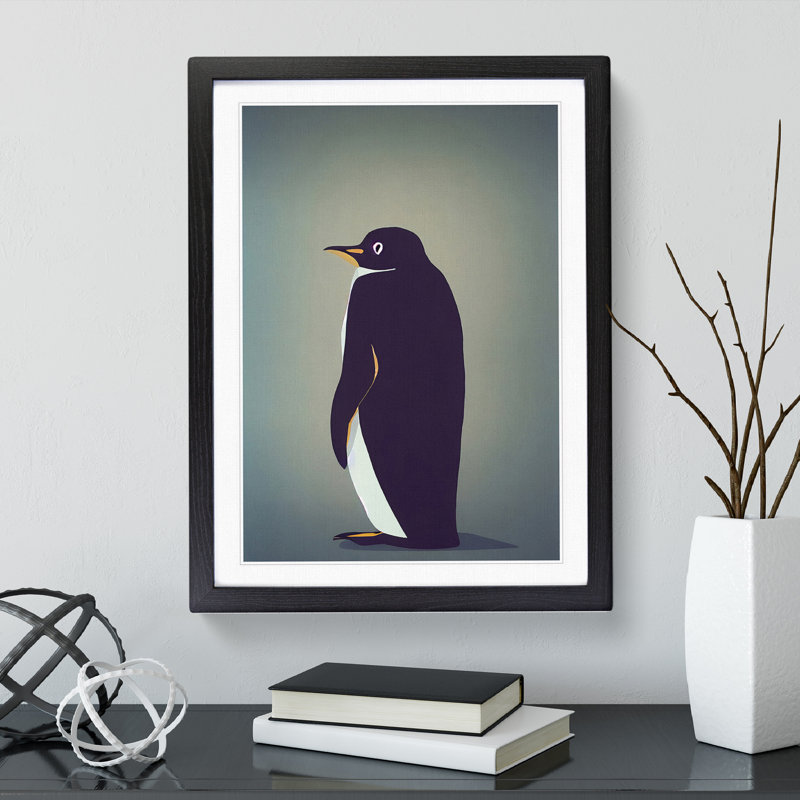 Rear Of A Penguin - Single Picture Frame Print, Black Framed, 46cm H x 34cm W x 2cm D