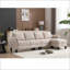 Canapé modulaire convertible en L en forme de L à 4 places convertible en velours beige flocon de neige | Bois | Beige-97305978