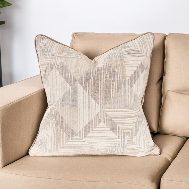 Oreiller en duvet Prisma 24 x 24,  Brun / gris, Mélange de duvet, Carré 24 po