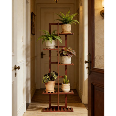 Support pour plante à 6 niveaux en bambou pour une utilisation intérieure et extérieure