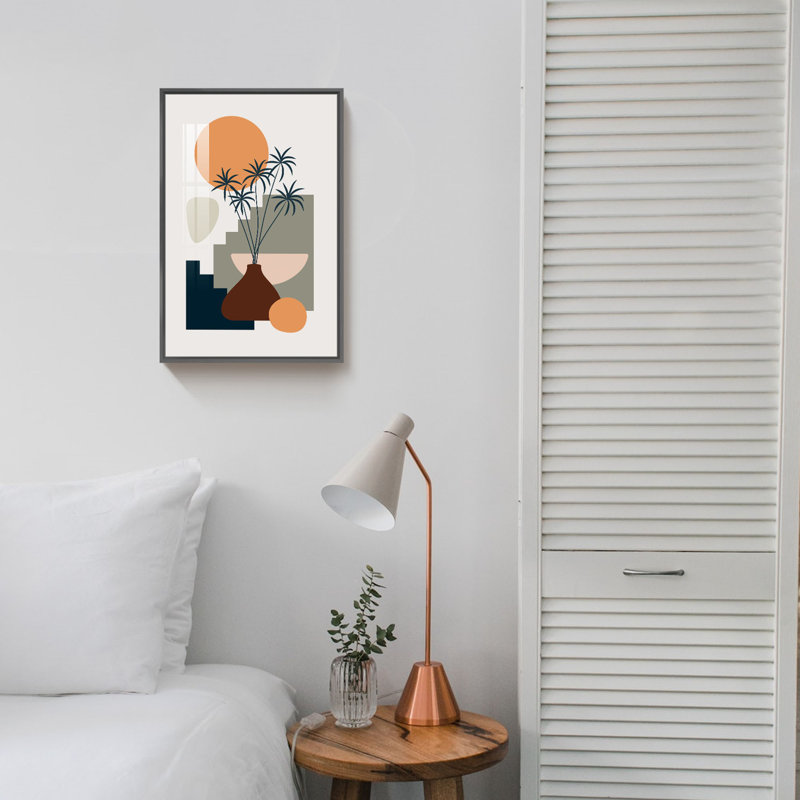 Boho, œuvre d'art encadrée sur toile, Cadre noir, H 16 po x l 12 po x P 1 po