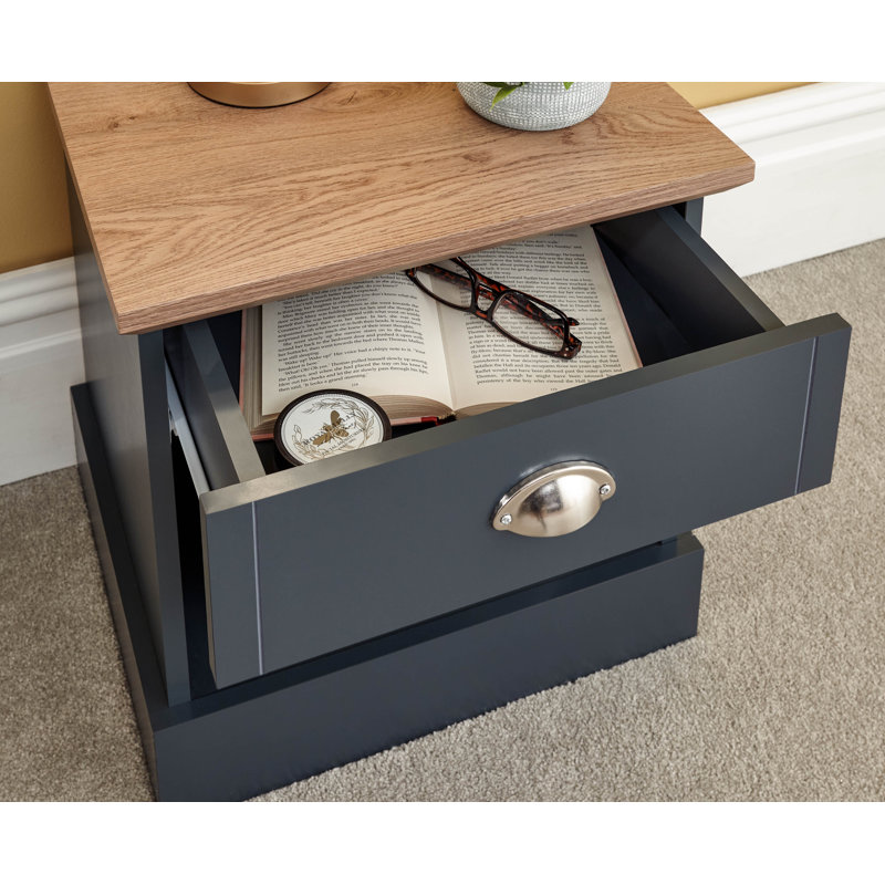 Brielle 45cm W Bedside Table, Slate Blue